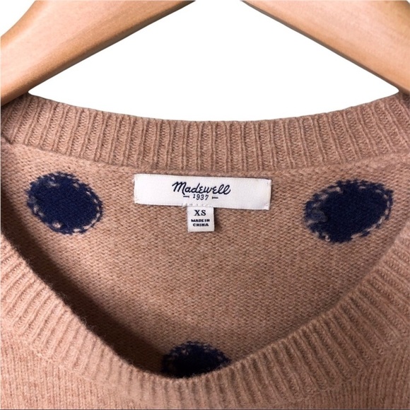 Madewell Dotted Crewneck Merino Wool Sweater Polka Dots Size XS Style AG265 - Picture 8 of 9